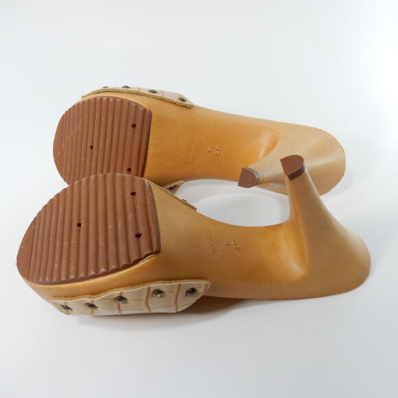 CANDIE'S Viviana Heeled Slide SANDALS Size 9 40 Beige Croco Vegan Retro NEW - Picture 11 of 14